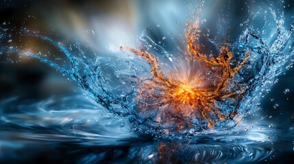 Poster - Fluid transformations of technological dreams in nature abstract art water environment dynamic viewpoint