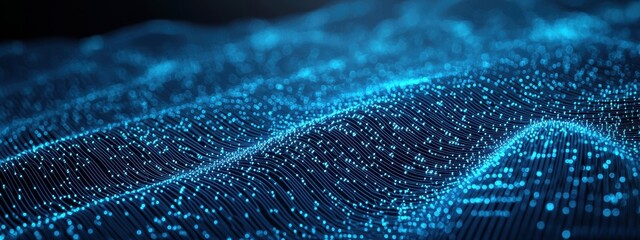 Aufkleber - Glowing digital particles forming a futuristic wave