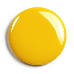 Poster - Glossy yellow round object on a white background, perfect for designs.