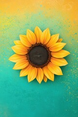 Poster - A yellow sunflower is the main focus of the image