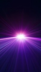 Wall Mural - Radiant light beams forward in perspective with violet tones