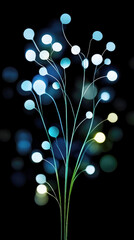 Wall Mural - glowing bokeh lights on black background for festive decorative design