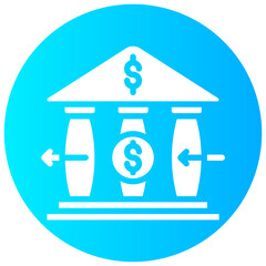 Wall Mural - bank money transfer vector round glyph icon