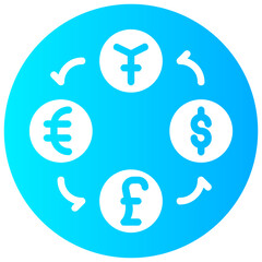 Wall Mural - money market vector round glyph icon