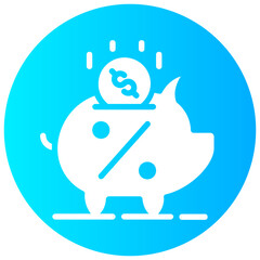 Wall Mural - piggy bank vector round glyph icon