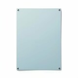 Light Blue Blank Modern Acrylic Sign Board with Metal Standoff Bolts on White Background Display