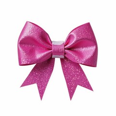 Shimmering Celebration Bow Decoration Pretty Pink and White Festive Present or Gift Adornment