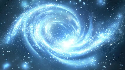 Wall Mural - mystical spiral galaxy with bright stars in a dark universe background
