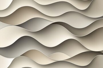 Wall Mural - A visually captivating abstract background featuring fluid, wavy layers in a harmonious palette of neutral and light shades, creating a modern and elegant texture.