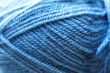 © gabriela - Blue skeins of wool as background, closeup. Yarn for knitting