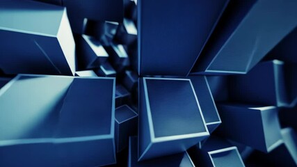 Wall Mural - Abstract blue cubes background, textured surface, digital art