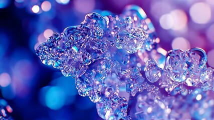 Wall Mural - Abstract ice sculpture melting, bokeh background, potential design element