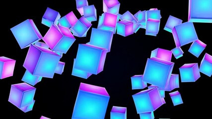 Poster - Metallic Cube Symphony Cosmic Waveform