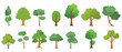 © StockMingle - Set of trees isolated on a white background.