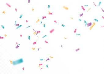 Wall Mural - colorful confetti celebrations design isolated on transparent background