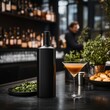 © Serjio - Creación de un cóctel sofisticado en un bar moderno con detalles geométricos
