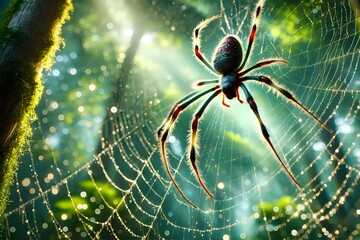 Spider on web