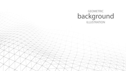 Wall Mural - geometric shapes. a wave smoothly dissolving into a light background. 3d rendering.