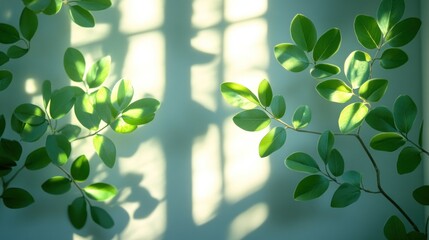 Wall Mural - Sunlight, leaves, window shadows, indoor