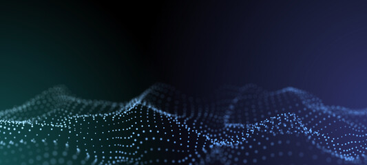 Wall Mural - abstract wave of musical sounds. smooth information transfer. 3d rendering.