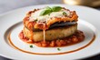 © ihaveJPG - Delicious Eggplant Parmesan Stack with Tomato Sauce and Basil