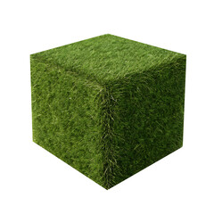 Wall Mural - Grass Cube PNG - Isolated on Transparent Background