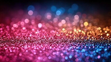 Wall Mural - Vibrant glitter bokeh lights background