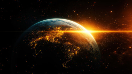 Wall Mural - earth hour abstract theme with motion blur, emphasizing the global push for environmental action