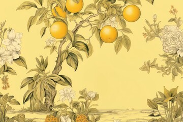 Wall Mural - Lemon fruit wallpaper plant.