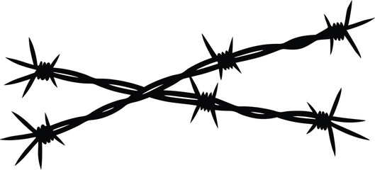 barb wire silhouette simple flat vector
