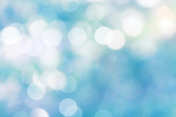 Wall Mural - blue glow light natural bokeh, holiday light blur wallpaper
