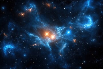 Wall Mural - Celestial Wonders: Night Sky and Milky Way Galaxy Astronomy Background in a Dark Universe