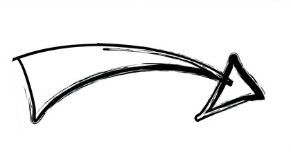 Wall Mural - black grunge arrow pointing to the right, isolated on white background