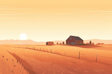 Canvas Print - farm landscape architecture outdoors.
