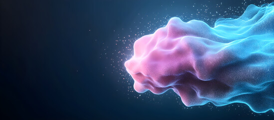 Wall Mural - a blue and pink cloud of smoke with a purple and blue swirl