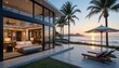 © Asgar - An ultra-luxurious coastal retreat with an expansive glass wall revealing a panoramic view of the ocean