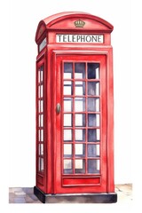 Poster - Telephone white background telephone booth architecture.