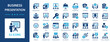 © Jan - Business presentation icon set. Meeting, seminar, conference, sales presentation, keynote, business people.