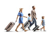 © Ljupco Smokovski - Family with children walking and pulling suitcases