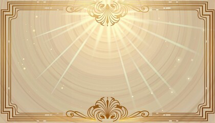elegant gold wedding border in art deco style, classic invitation design