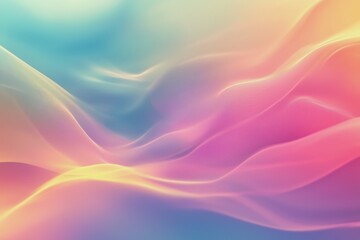 Wall Mural - Flowing Fabric Waves in Pastel Colors Creating a Soft and Calming Atmosphere During Sunset