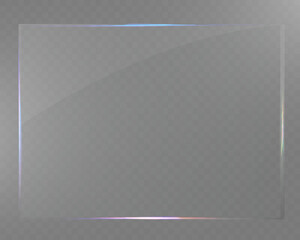 Wall Mural - glass transparent overlay with realistic glare and light reflection effect.