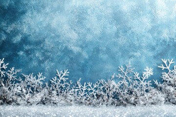 Wall Mural - Serene Winter Snowflake Blurred Background.