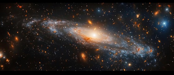 Canvas Print - majestic cosmic vista of galactic nebulae and star clusters illuminating the infinite expanse of the