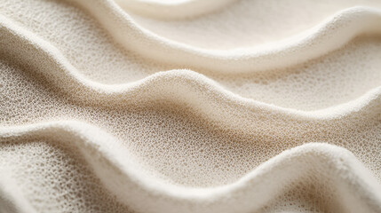 Delicate, textured fabric creates a soft, undulating surface with a refined, net-like appearance.