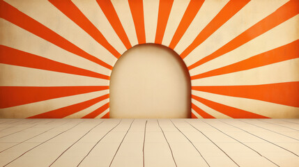 Wall Mural - 1960s background, Psychedelic red and orange gradient background image for creative projects.