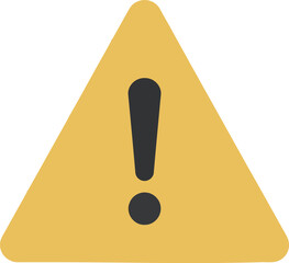 Wall Mural - yellow triangular caution sign featuring a bold black exclamation mark in a flat design style, conve