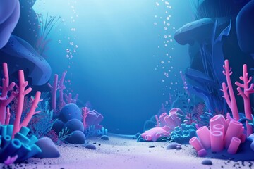 Wall Mural - Cute underwater background aquarium outdoors nature.