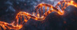 © SolaruS - Fiery DNA helix, abstract 3D rendering.  Burning genetic code symbolizes transformation, evolution, or rapid change.