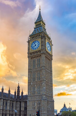 Wall Mural - Big Ben (Elizabeth) tower at sunset, London, UK